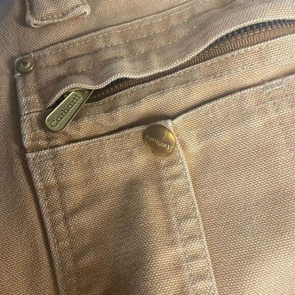 CARHARTT MEN’s Insulated Bib Overalls Size 52 Inseam 30” Tan - Picture 13 of 14